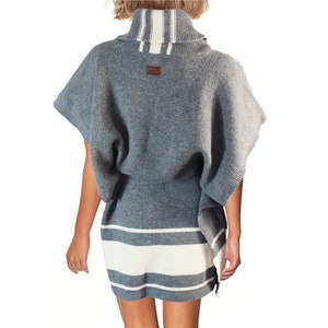 AIGLE Vintage Grunge Lagenlook Poncho Tunic Sweater Overlay NEW Gr.40 42 44
