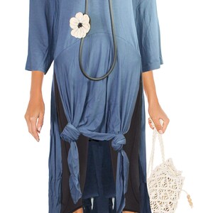 STRETCH Tip LayerEd Look Jersey A-Line Shirt Dress Dress Long Tunic Comfortable Gr.56/58 XXL image 3