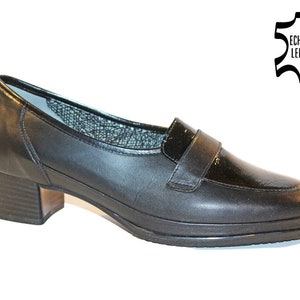 MEISI Comfort Shoe Genuine Leather Ballerinas Classic Office Pumps Black Gr.39,5 Width G UK 6,5