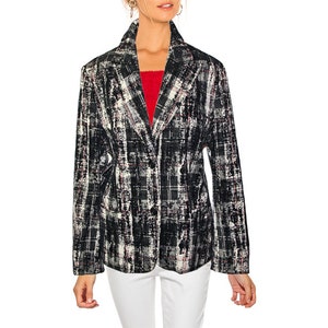 Sporty-Elegant Stretch Cord & Velvet Blazer Jacket Transitional Jacket NEW SIZE Gr.42 M