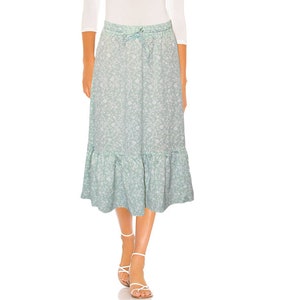 Vintage Romantic A-Line Midi Skirt Flounce Skirt Wrinkle-Resistant Georgette NEW Size 40 42