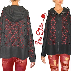 SPORTMAX True Vintage Boho Goa Hippie Wool Walk wool Felt Cut Out A-Line Jacket Size 42/44