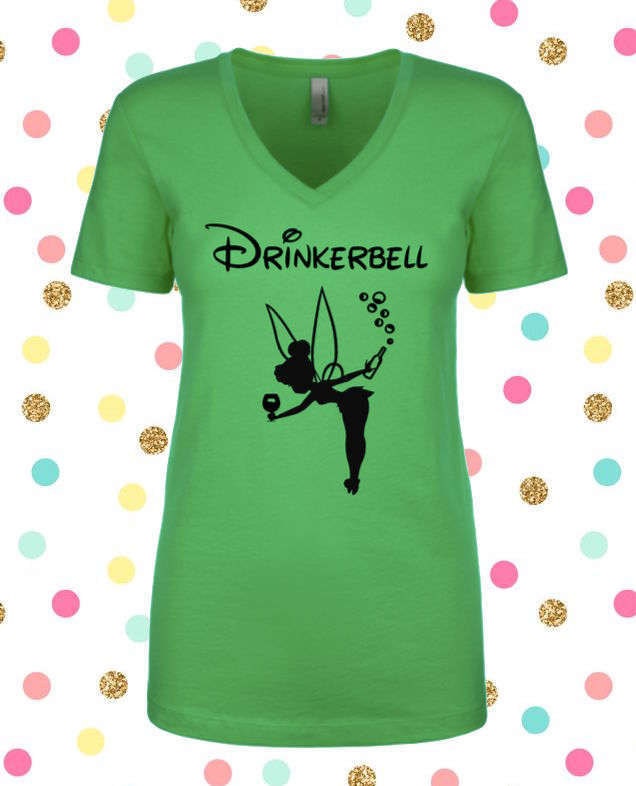 Drinkerbell V-Neck, Drinkerbell T-Shirt, Drinkerbell Tee, Disney Tee, Disney Shirt, Vacation Shirt, Drunk Disney