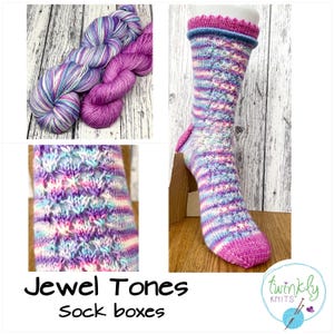 Jewel Tones sock box, gem themed sock box, yarn subscription, gift for knitters