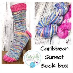 Caribbean Sunset yarn set, yarn subscription, gift for knitters