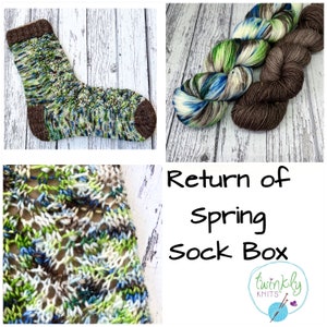 Spring themed sock box, yarn subscription, gift for knitters