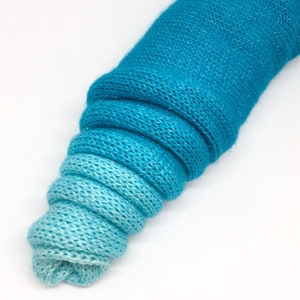 Turquoise gradient dyed sock blank, sparkly or plain merino 4 ply, gradual fade, hand dyed superwash sock yarn