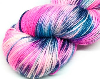 Unicorn yarn, hand dyed 4ply sock yarn, unicorn colours, bright sock yarn, merino wool