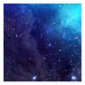 K&ouml;nnte beinhalten: Ein dunkelblauer und hellblauer Sternenhimmel mit einer Galaxie von Sternen.