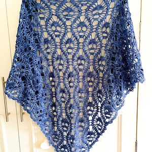Navy blue Skull shawl, festival wear, crocheted merino shawl, sparkly hand dyed yarn, lost souls shawl