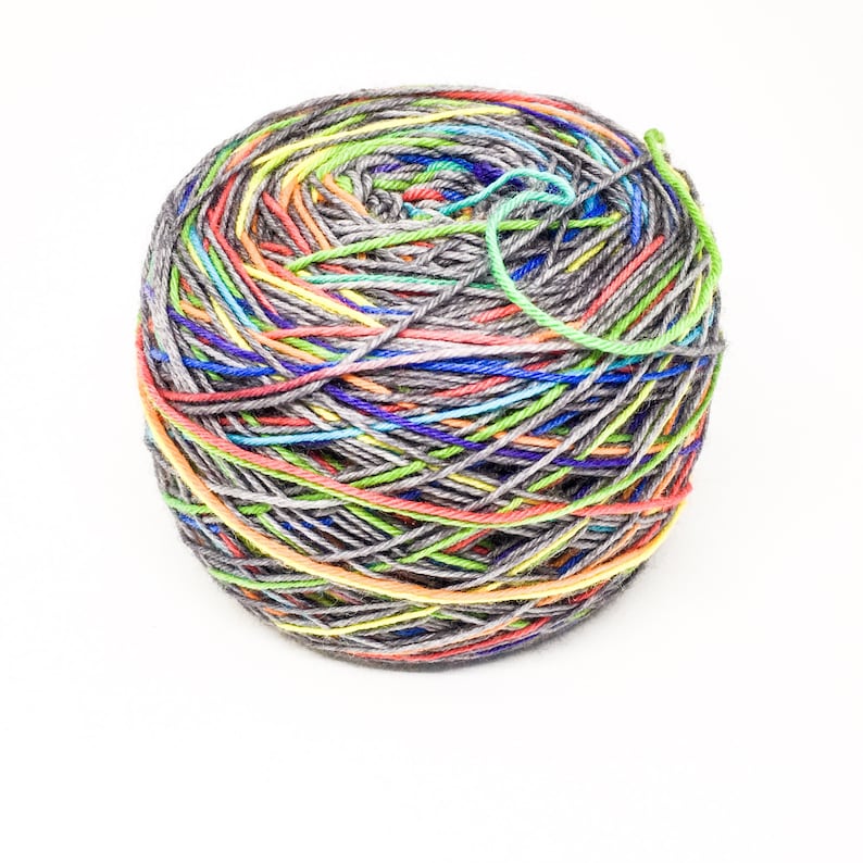 Self striping rainbow yarn Stormy rainbow hand dyed yarn merino nylon sock yarn