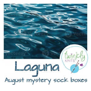 August 2025 sock box, water themed sock box, yarn subscription, gift for knitters