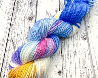 Caribbean Sunset DK merino hand dyed yarn