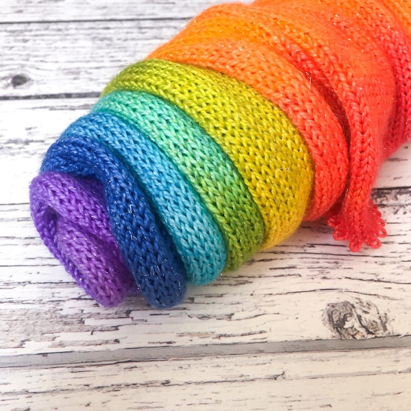 Rainbow gradient sock blank, hand painted rainbow skein, rainbow merino yarn, 4 ply superwash yarn