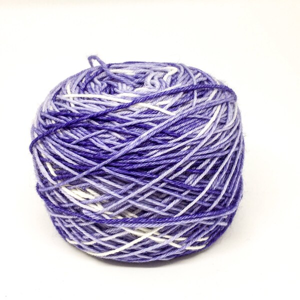 SALE - gradient dyed 4 ply, purple sock yarn, 50g hand dyed merino nylon