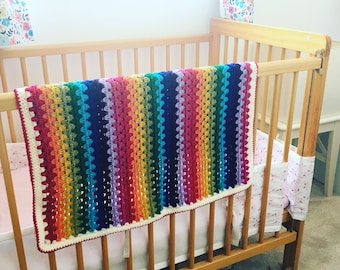 Rainbow baby blanket, car seat blanket, Comforter blanket, Rainbow baby, Made to order