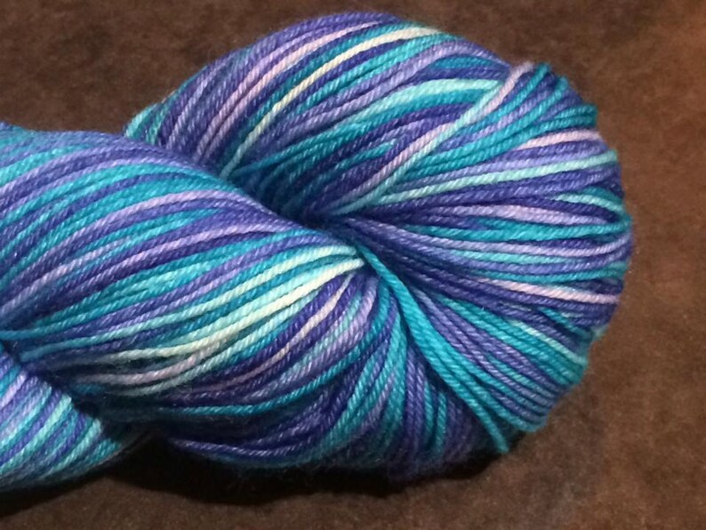 Self Striping Blue Sock Yarn 100g Merino and Nylon 4 Ply Etsy UK