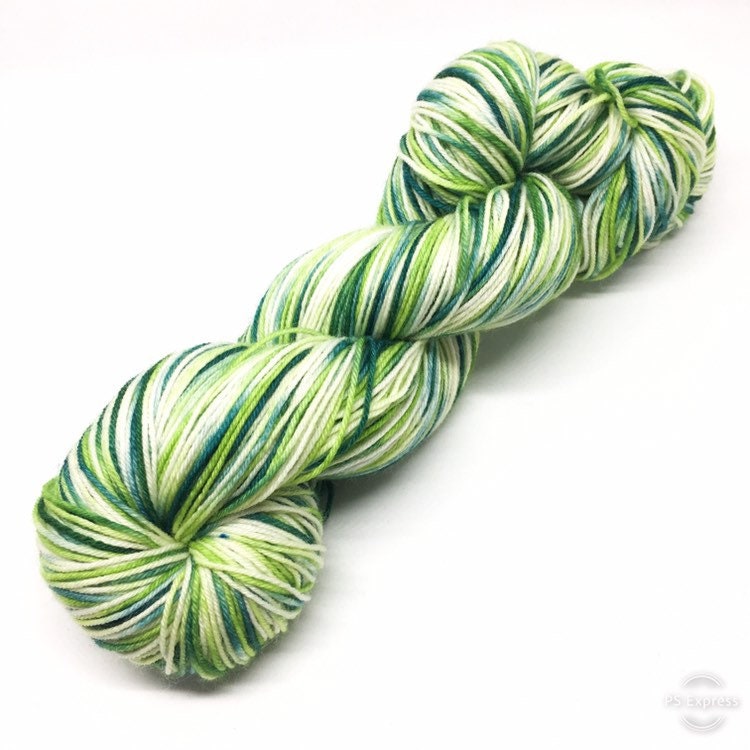 Variegated Blue Green Yarn 100g Merino and Nylon Sock Yarn Etsy UK