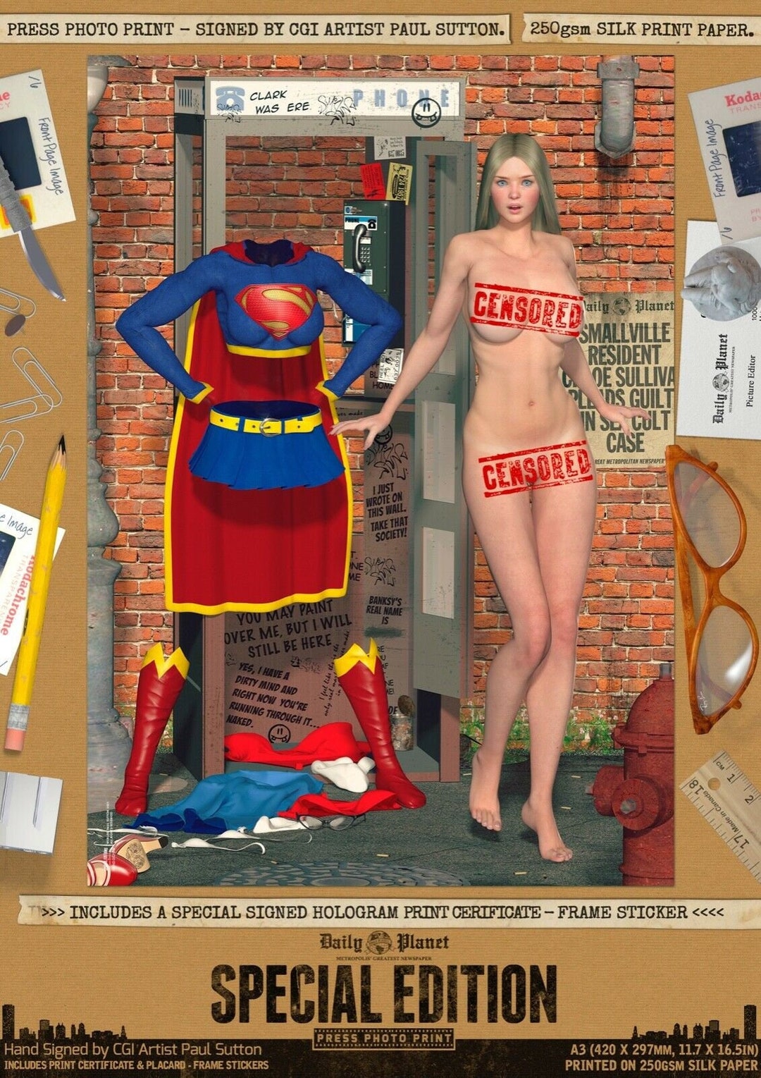 Supergirl OMG Sexy Nude Melissa Benoist Helen Slater DC Superhero Comic Art  Print Signed by CGI Artist Paul Sutton Superman Film Superman - Etsy Sweden