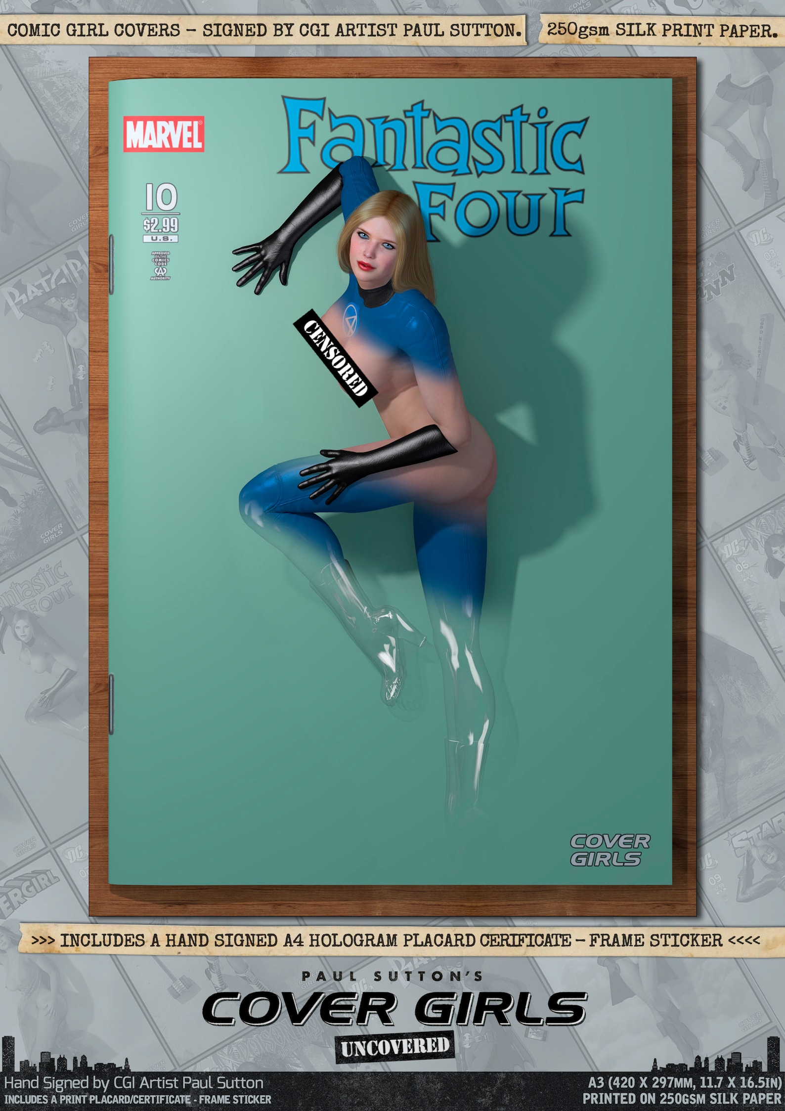Invisible Woman Fantastic Four NUDE Pin-up 'cover Girls -uncovered