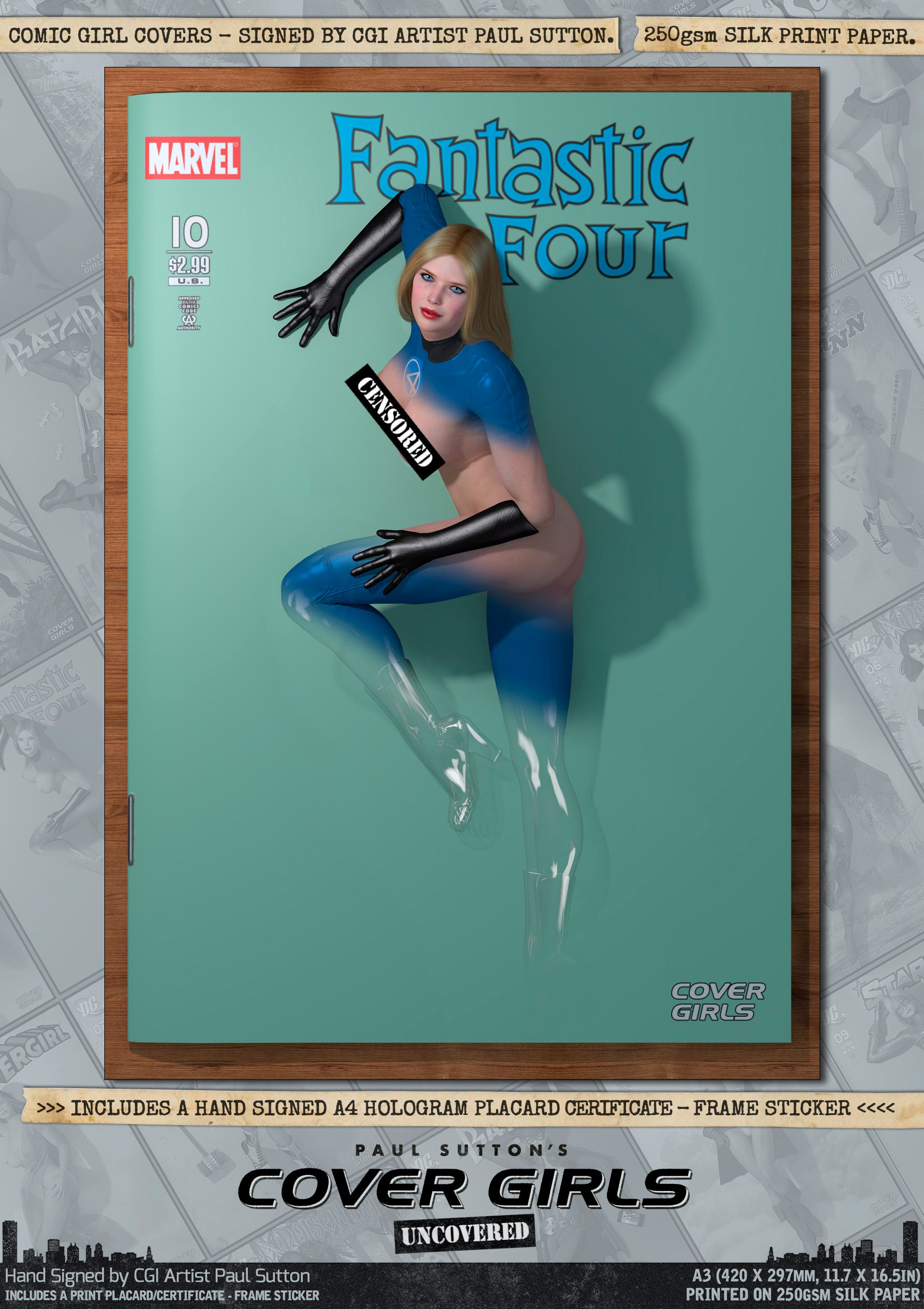 Invisible Woman Fantastic Four NUDE Pin-up cover Girls