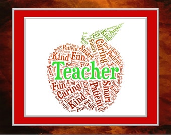 Teacher Word Art Non-Personalized 11 x 14