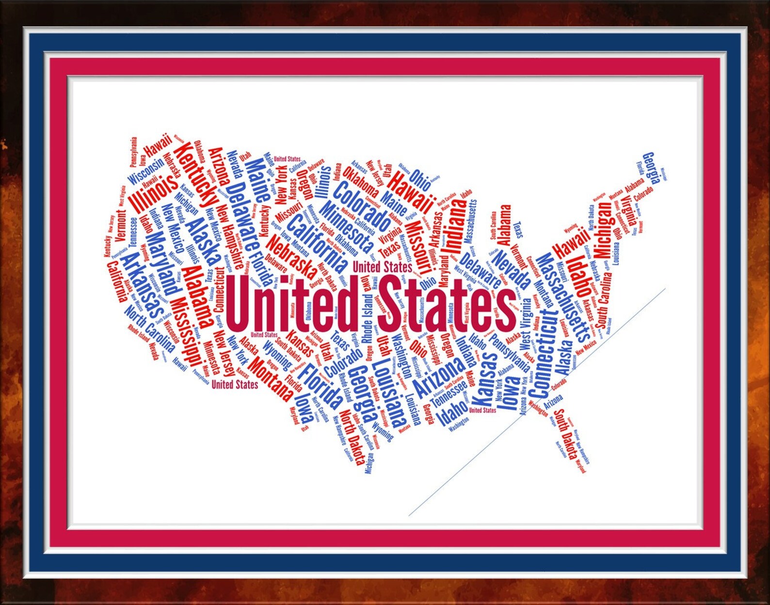 Untied States of America Word Art Etsy