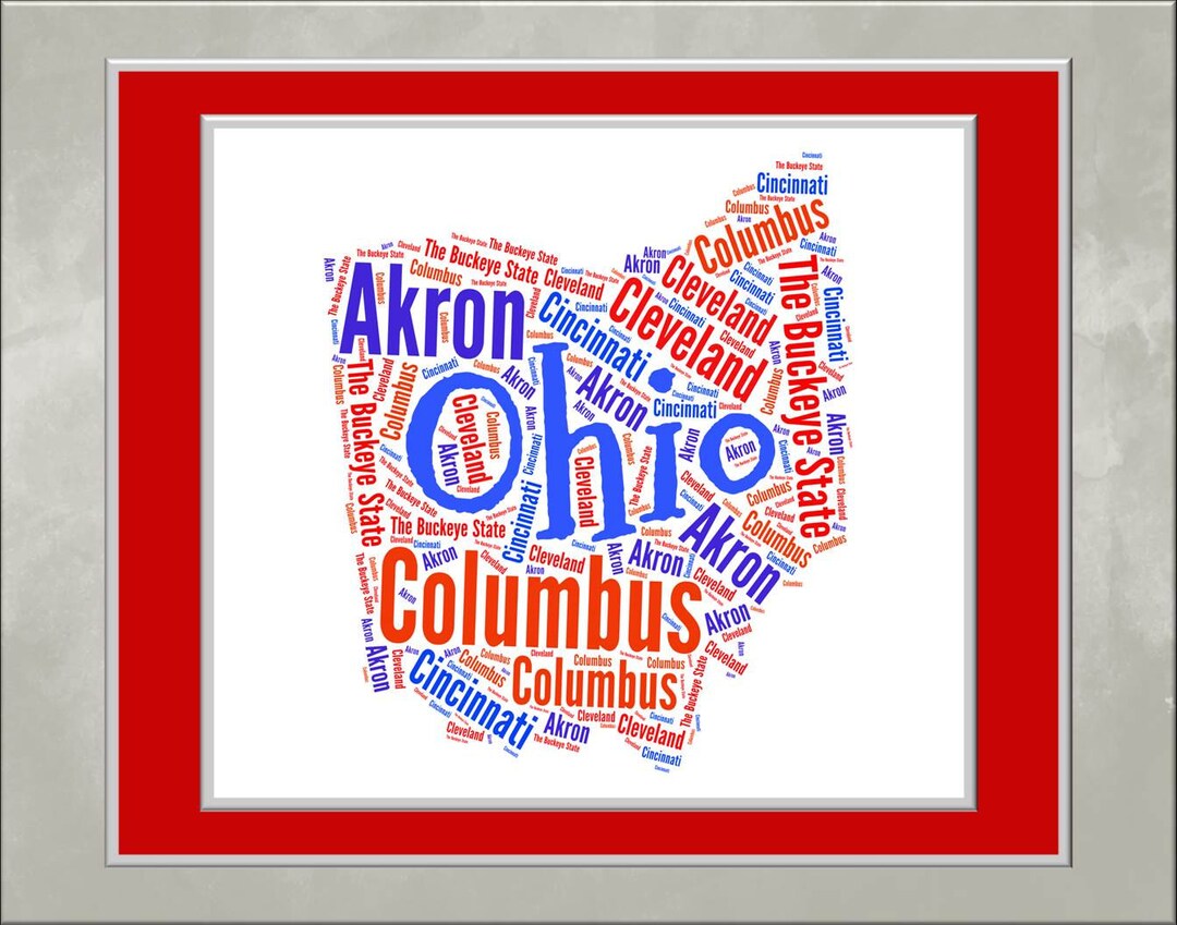 Ohio Word Art Etsy