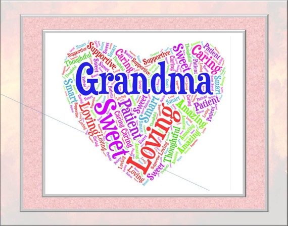 Grandma Word Art Etsy