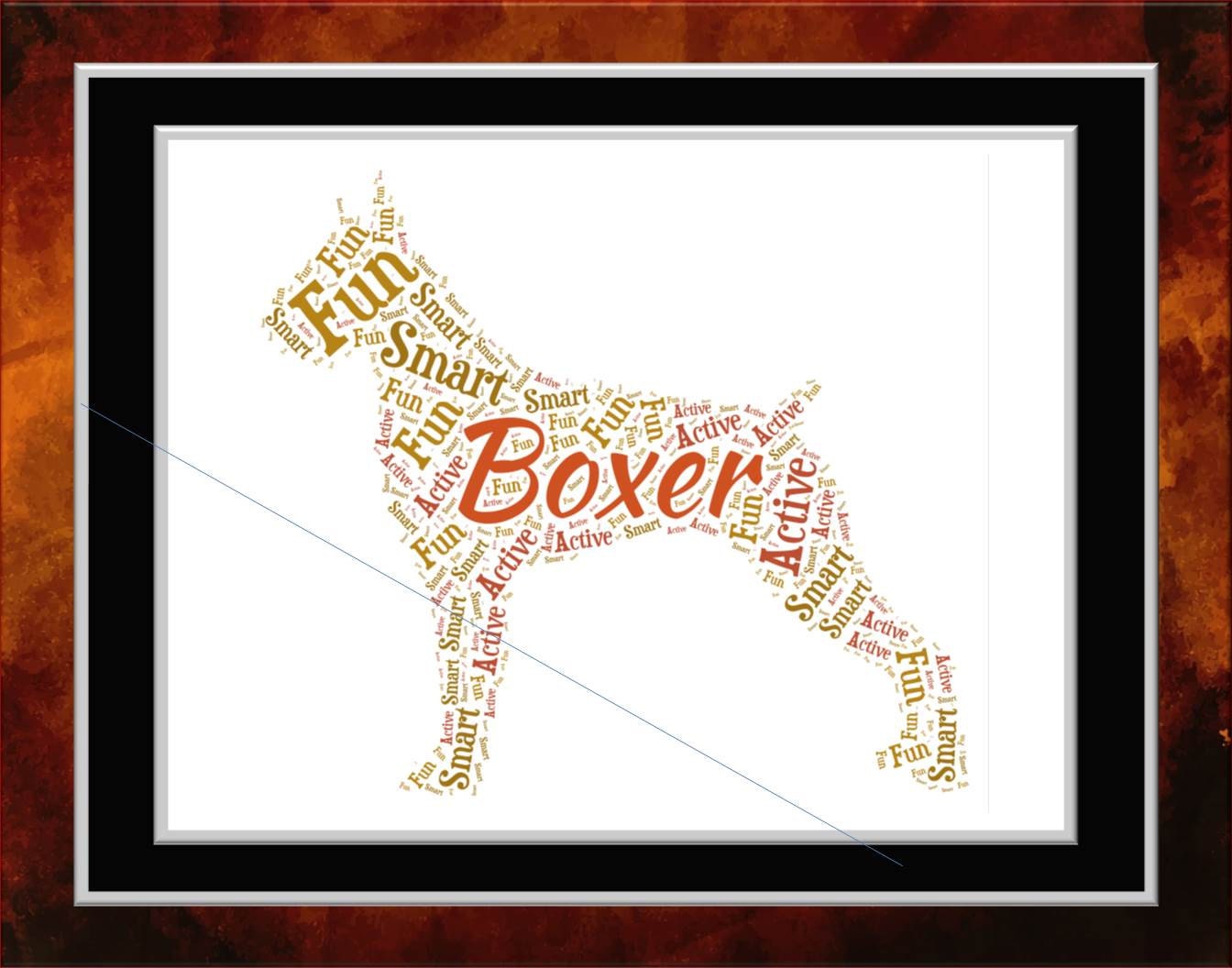 Boxer Word Art Etsy