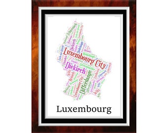 Luxembourg Word Art