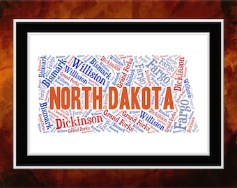 North Dakota Word Art