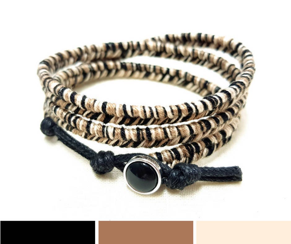 Men String Bracelets Mens Wrap Bracelet Guy Bracelet Gift Etsy