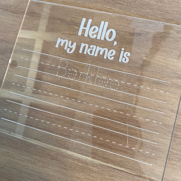Hello My Name Is Acrylic Tracing Board