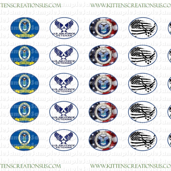 Assorted United States Air Force Shoelace Charms 12x16 for Paracord Bracelet Printable Template