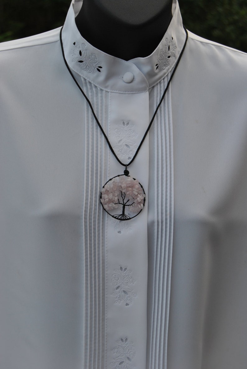 Tree of Life Rose Quartz Chip Bead Pendant Item 041