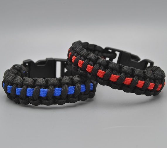 Police Thin Blue or Fire Department Thin Red Line Paracord