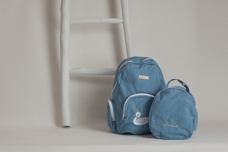 Denim Pali Backpack & Lunch Bag Set image 1