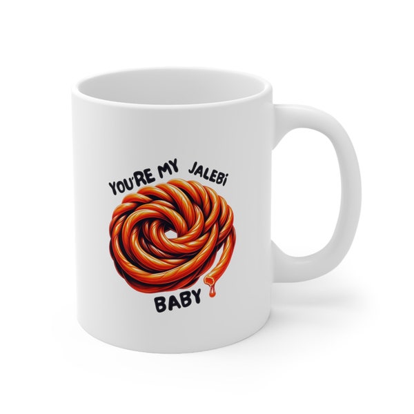Indian Tea Mug | Bollywood Chai Lover Gift | Desi Chai Cup | South Asian Coffee Mug |  Funny Graphic Coffee Lovers Mug | Jalebi Baby Teacup