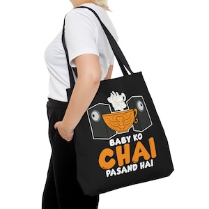 Desi Tote Bag, Indian Beach Bag, South Asian School Bag, Bollywood Inspired Shopping Bag, Funny Hindi Punjabi Quote, Large Tote Gift