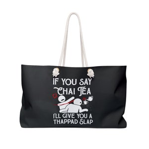 Bollywood Meme Weekender Tote, Desi Travel Bag, South Asian Gift, Large Tote Bag, Funny Hindi Punjabi Quote, Indian Oversized Bag
