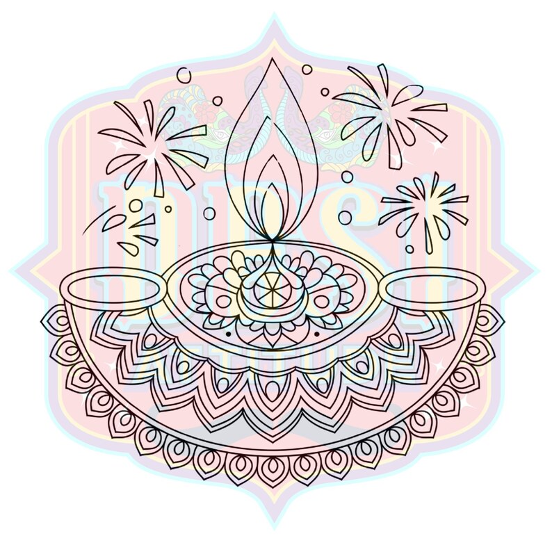 Diwali Coloring Pages: 25 Mandala & Rangoli Designs (digital Download ...