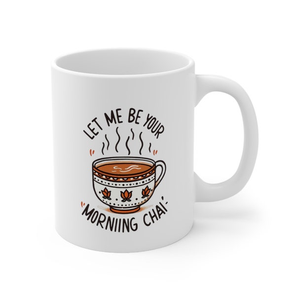 Indian Tea Mug | Bollywood Chai Lover Gift | Desi Chai Cup | South Asian Coffee Mug | Funny Graphic Coffee Lovers Mug | Morning Chai Mug