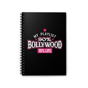 Notizbuch für Desi Bollywood Fans | Südasiatische Zeitschrift | Indianer Tagebuch Geschenk | Desi Theme Diary Manifestation Notizen | 90er Bollywood Playlist