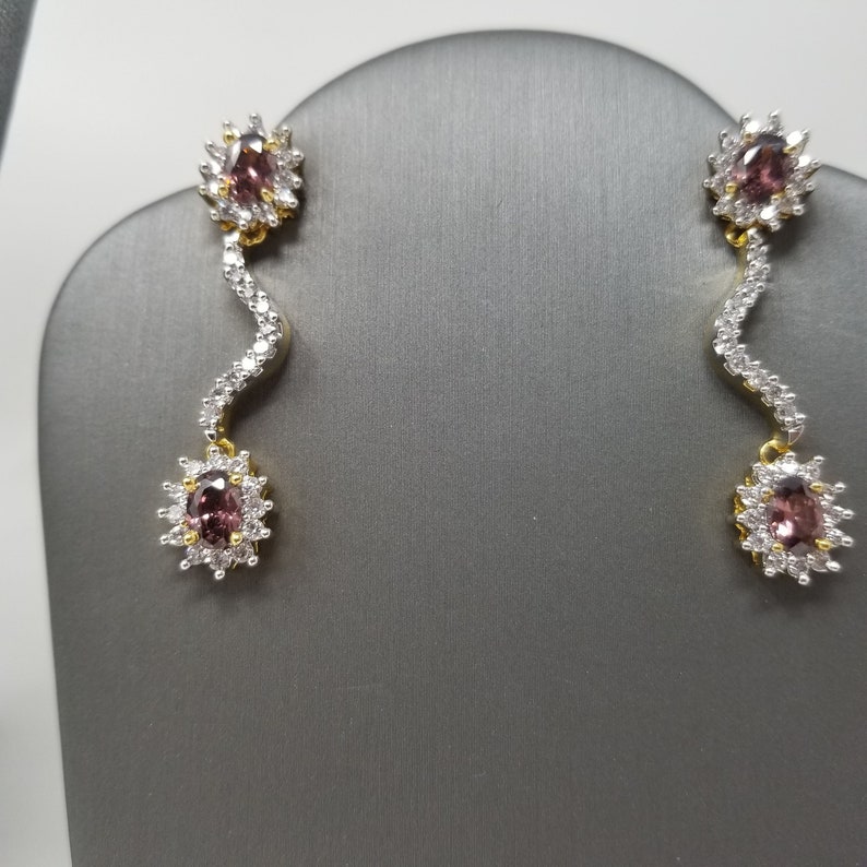 Wedding Bridal 18K Rhodium and Gold-plated Necklace and Earring Set Cubic Zirconia Jewelry Bridesmaid Birthday Anniversary Gift Love