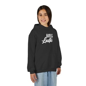 Trendy 'BOSS Ladki' Youth Hoodie: Cozy Kids Sweatshirt
