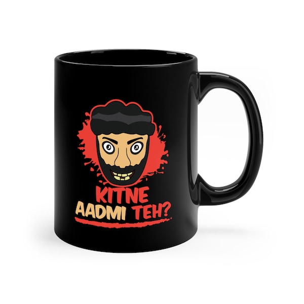 Indian Desi Tea Mug | Bollywood Chai Lover Gift | Desi Chai Cup | South Asian Coffee Gift | Funny Coffee Tea Lovers Mug | Kitne Aadmi Teh