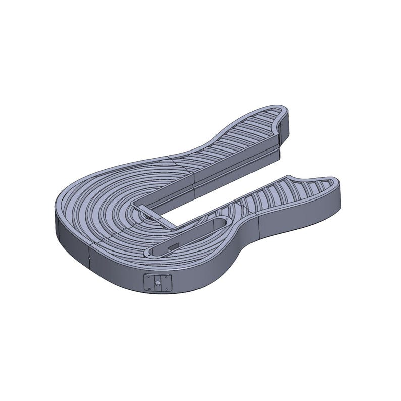 Funktionell 3D-utskrivbar modulär elgitarr STL- och 3MF-filer DIY digital nedladdning (Mustang Epicenter) bild 1