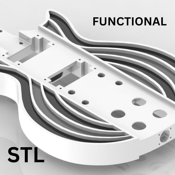 Functional Guitar STL Files, 3D Print, 3D Model, 3D Print Design (SPIDER)