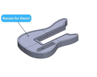 Functional 3D Printable Modular Electric Guitar STL & 3MF Files DIY Digital Download (Mustang River)